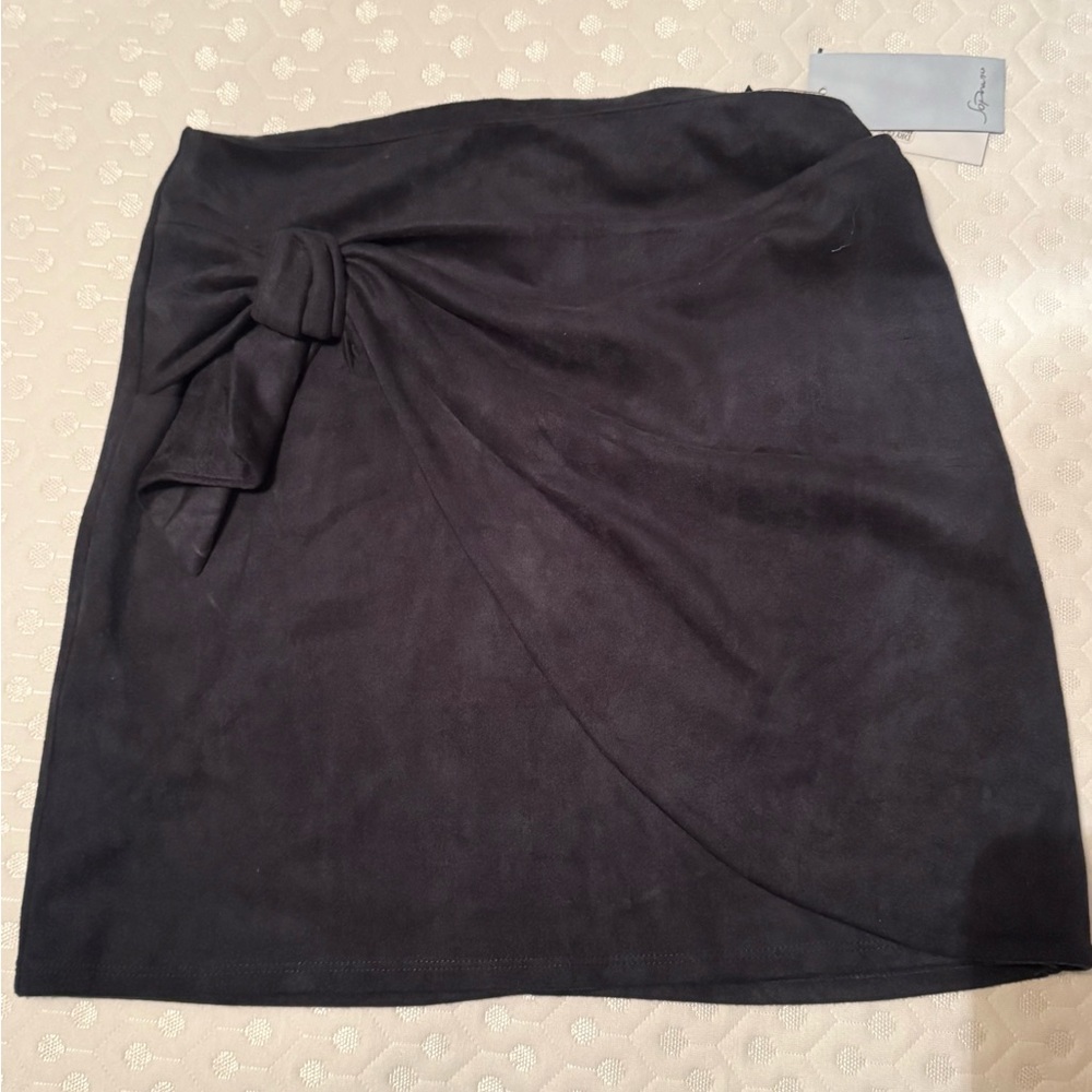Elegant navy suede Women's Skirt
